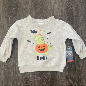 New! Alex & Jack Boys Dino Pumpkin Boo Halloween Sweatshirt 24 Months